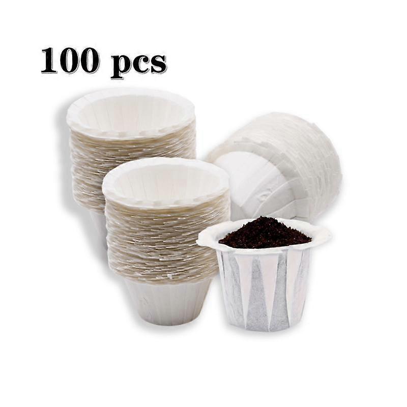 100pcs Disposable Coffee Filter Paper - White, Uncharged, Perfect for Keurig Single Serve Brewers & Reusable K Cups