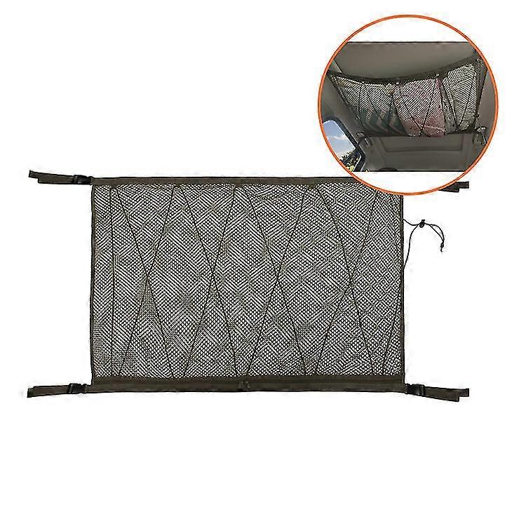 Gepäcknetz Auto für Lager Auto Dach Gepäck Netz Decke Gepäck Netz Auto Decke Dach Universal Netztasche für Autos Vier Dacharmlehnen (khaki)