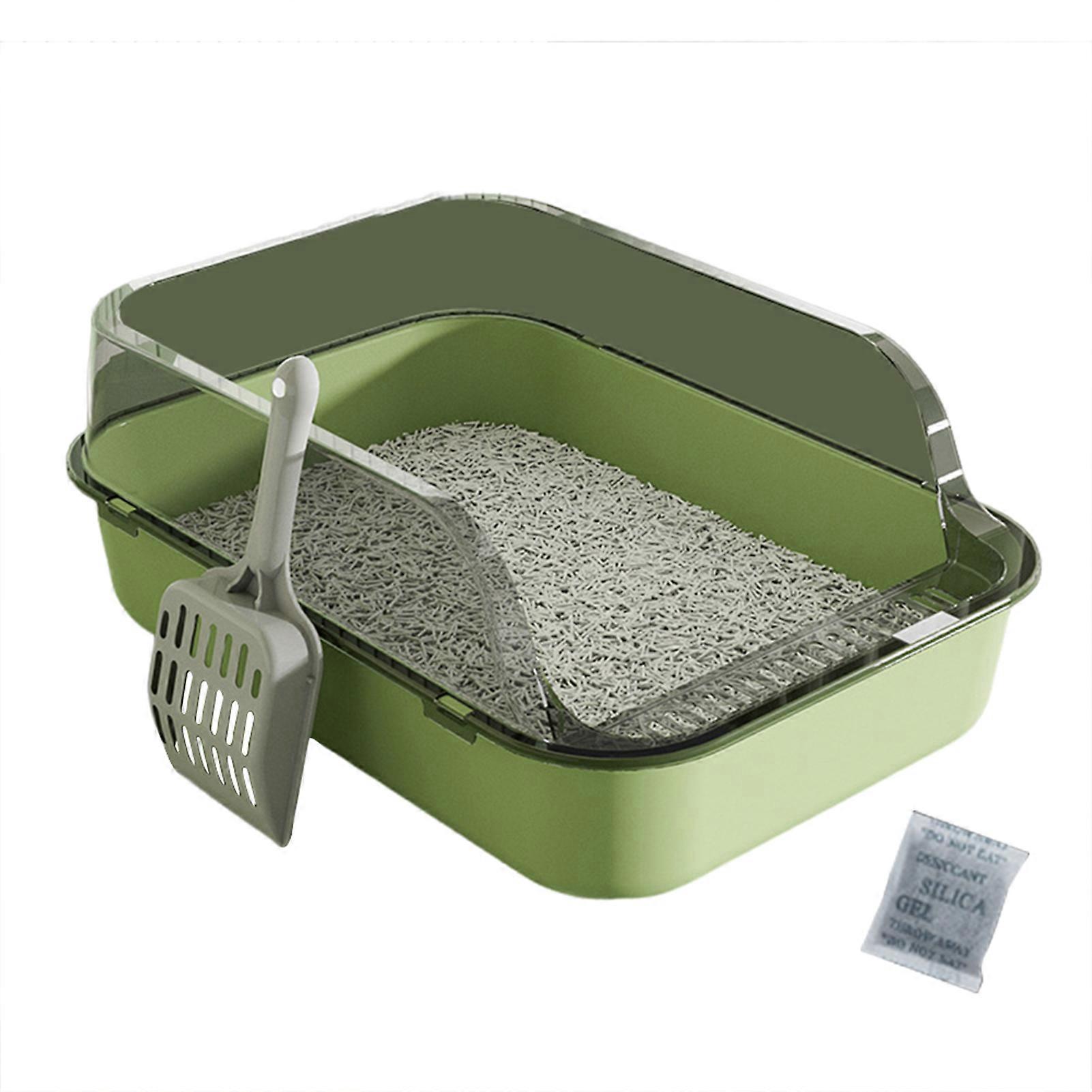 Semi-Enclosed Cat Litters Box Splash-proof Multifunctional Cat Litters Pan for Small Cat