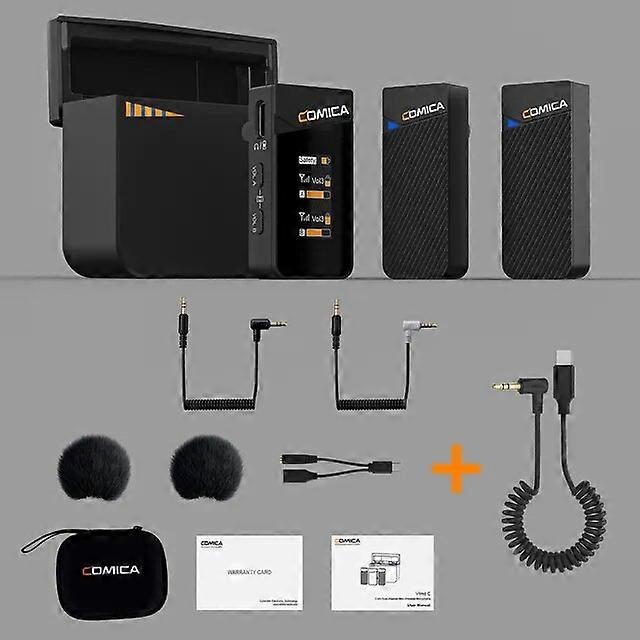 Vimo C 2.4g Mini Wireless Lapel Microphone With Charging Case, For Smartphone Camera Podcast Interview Youtube Facebook