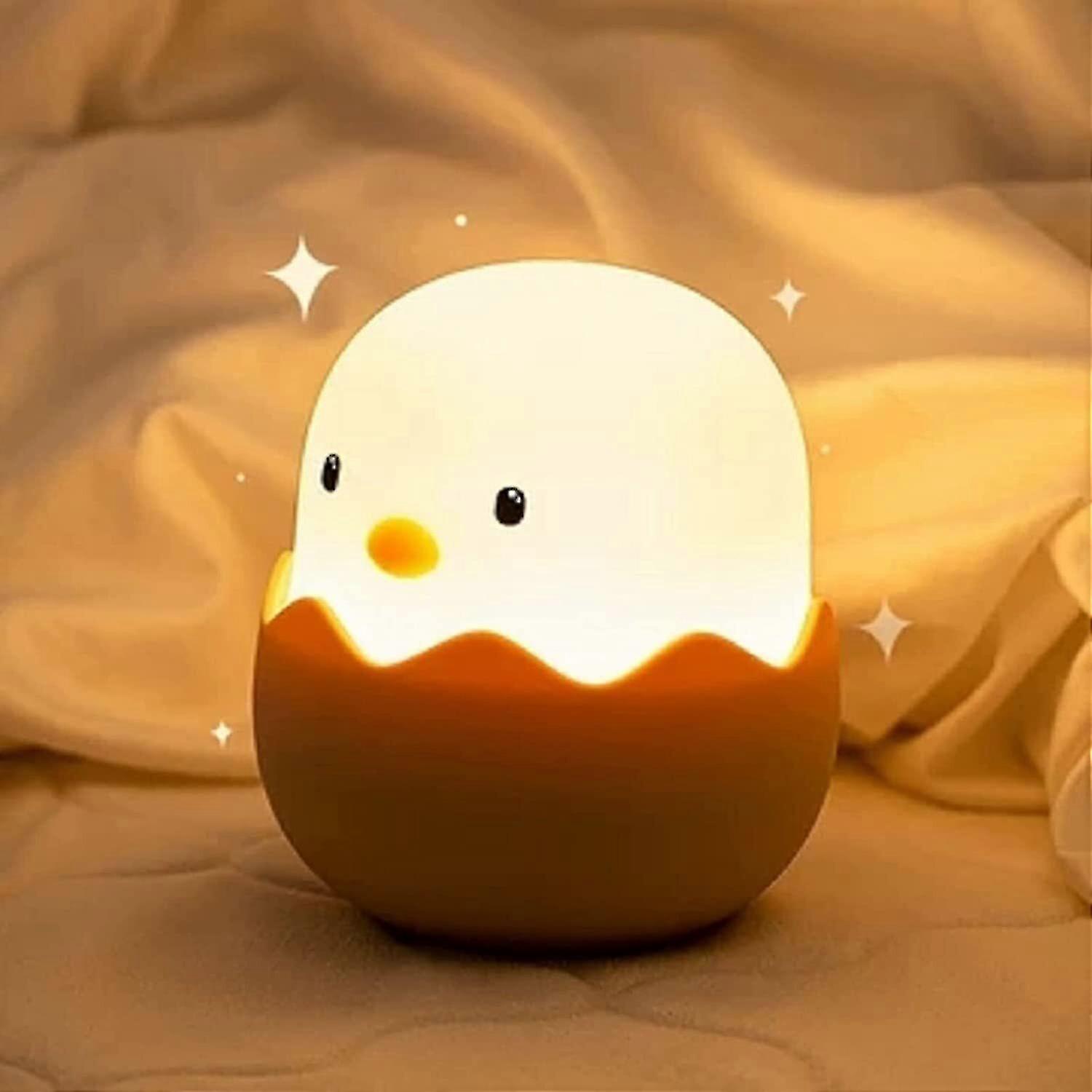 Silicone Egg Night Light, Soft Chicken Table Lamp With Rechargeable And Dimmable