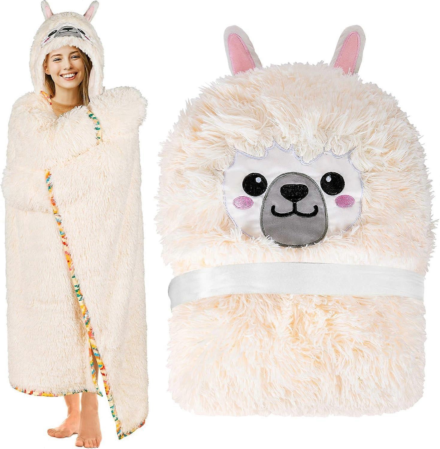 Alpaca Portable Blanket Alpaca Sofa Blanket Cartoon TV Blanket