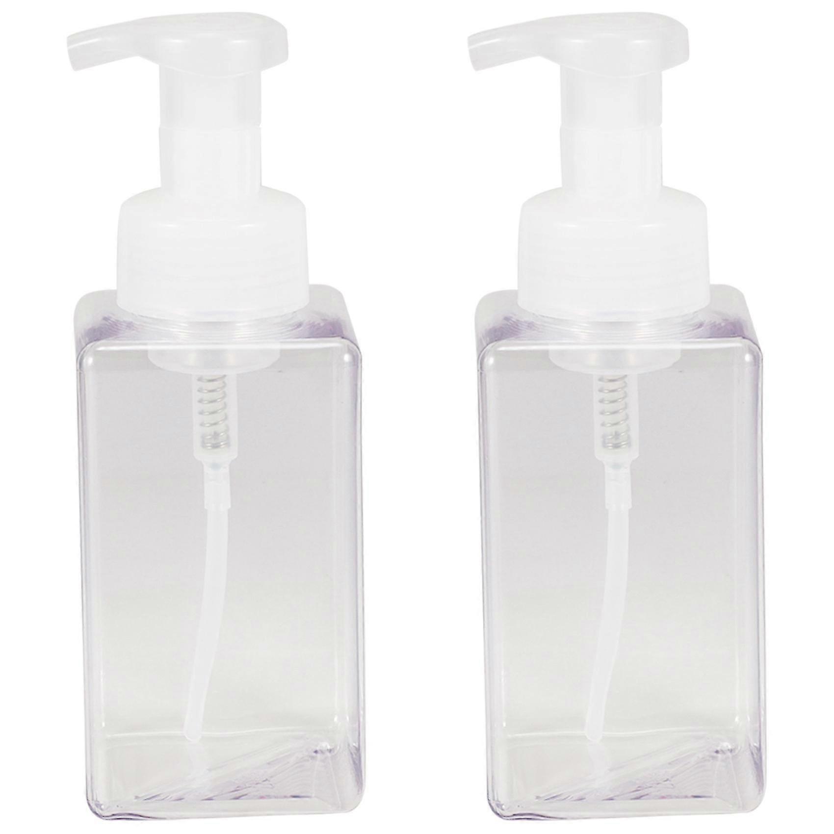 For 2 Pack 15Oz Foaming Soap Dispenser Refillable Foam Liquid Hand Soap Empty Plastic Pump Bottle Container for Kitchen