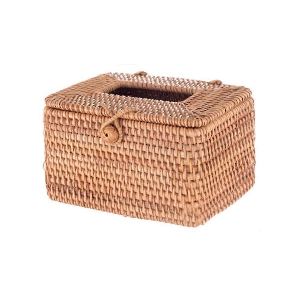 Paper Rack Rattan Tissue Box Elegant Home Decoration Handmade Desktop Tissue Container Napkin Storage Case