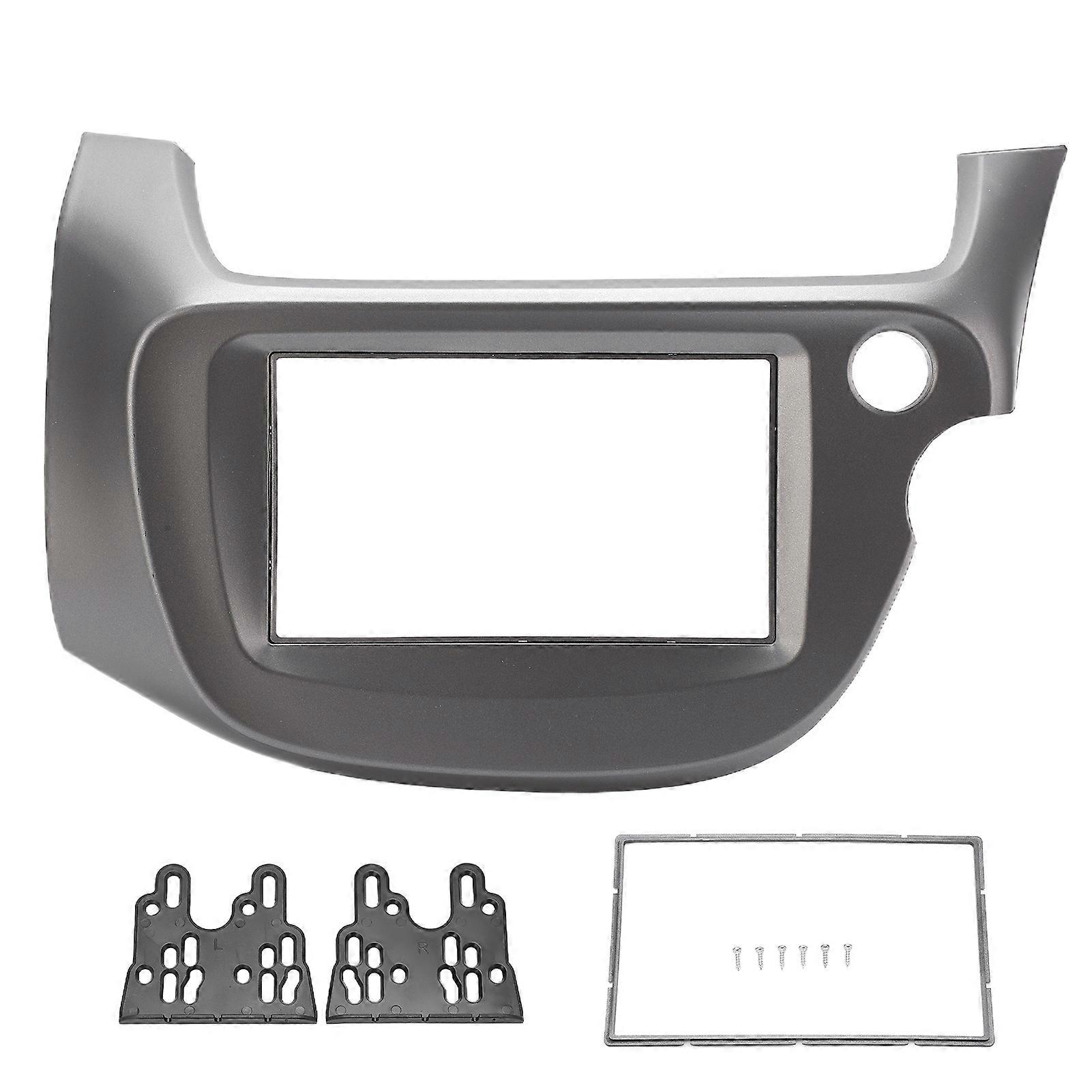 2 DIN ABS Center Console CD Trim Panel Cover Car Adaptations Replacement for Fit Jazz 2008?2013