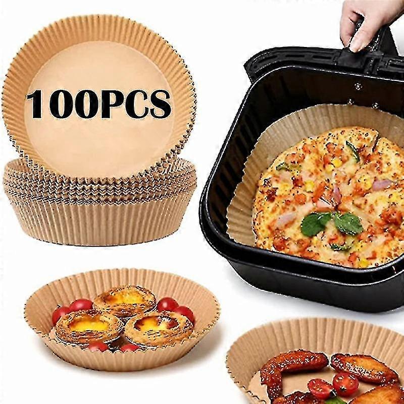 100pcs 16/20cm Square Airfryer Baking Paper Round Nonstick Disposable Air Fryer Paper Liner Fried Food Paper Kitchen Accessories