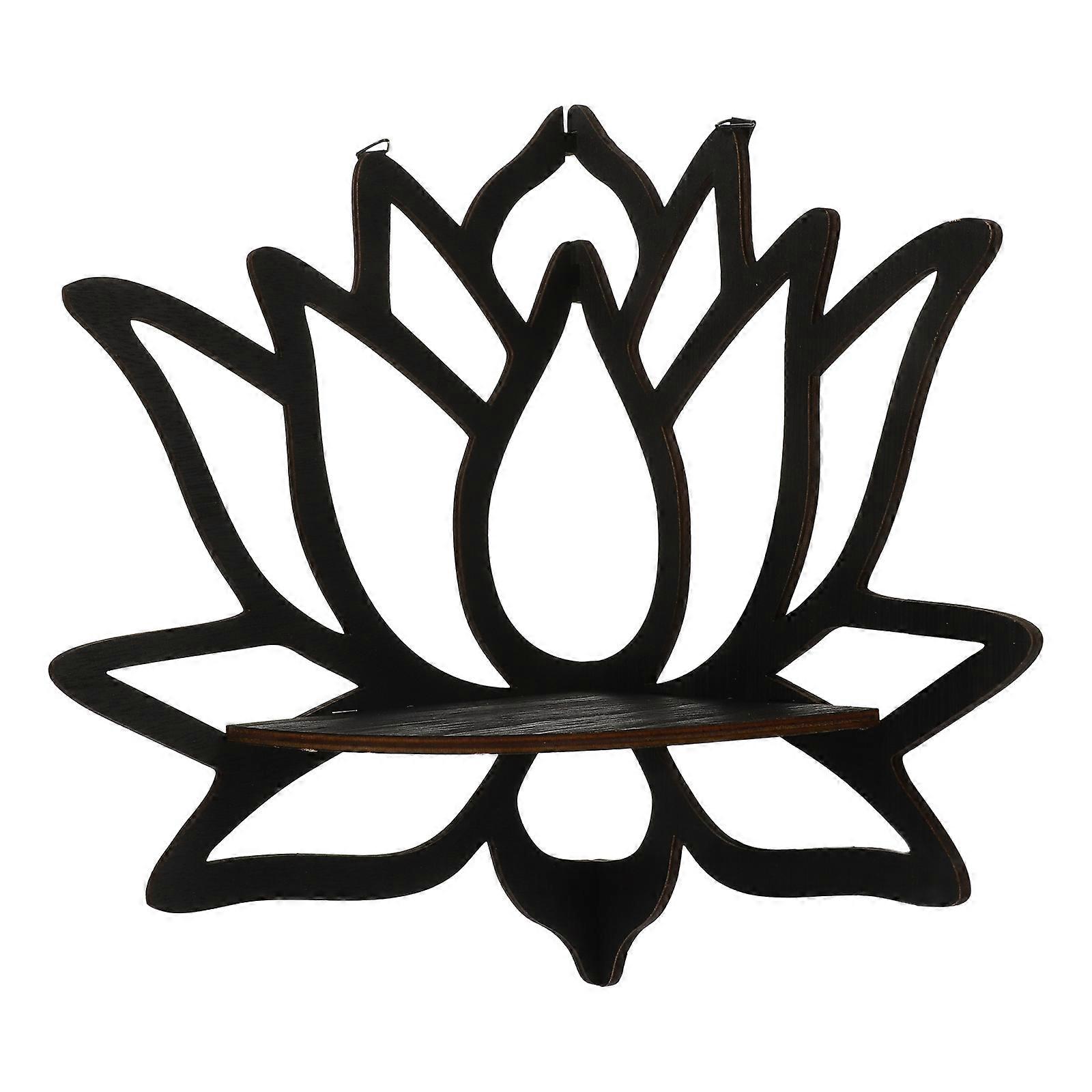 Wall Corner Shelf Crystal Shelf Display Decorative Lotus Floating Shelf Wooden Wall Floating Shelf