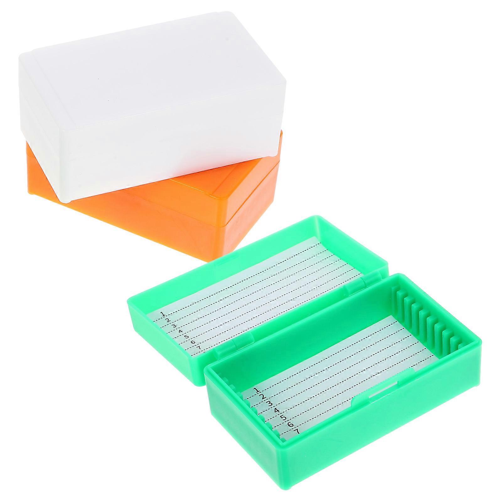 3pcs Microscope Slide Boxes Reusable Slide Boxes Scientific Microscope Slides Organizers
