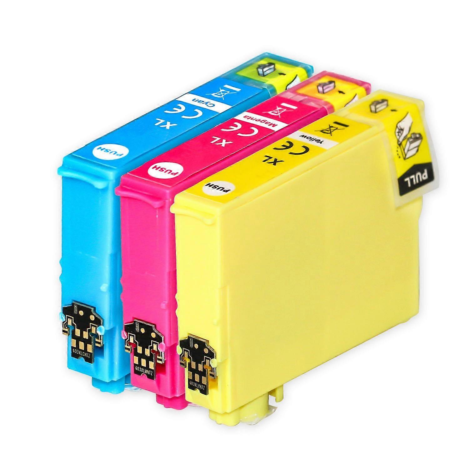 1 Set of 3 Ink Cartridges to replace Epson 604XL C/M/Y Compatible/non-OEM from Go Inks (3 Inks)