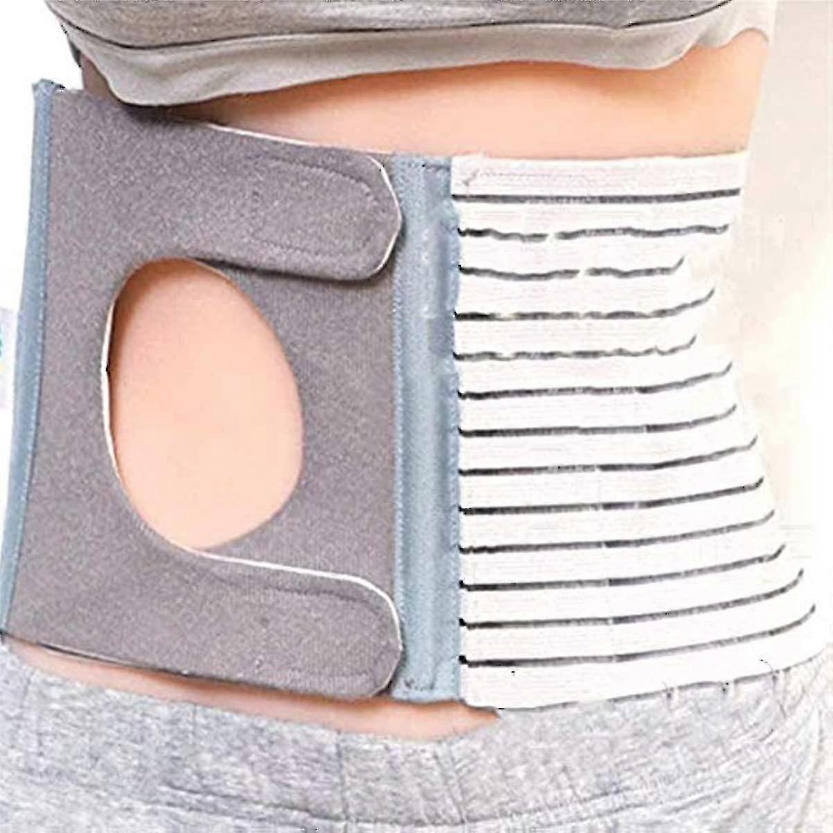 Fhsgg Postoperative Ostomy Hernia Support Belt Unisex Elastic Breathable Abdominal Belt For Stoma Colostomy U Shape Adjustable Hole