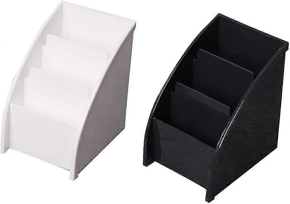 2-piece Plastic Desktop Storage Box (black+white)
