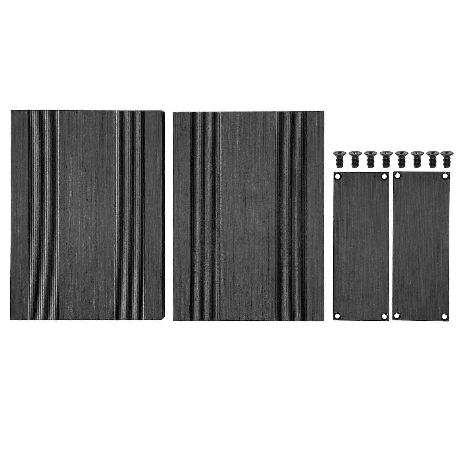 Aluminum Alloy Project Enclosure Video Converter Box Split DIY Case Brushed Black 54x145x200mm