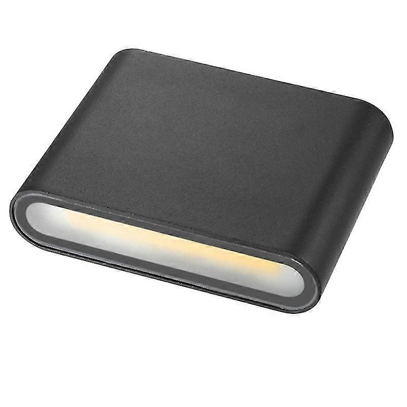 6w Aluminium Square Led Wall Lamp Thin Wall Lamp Outdoor Waterproof Wall Lamp(Black Shell-Warm Light)