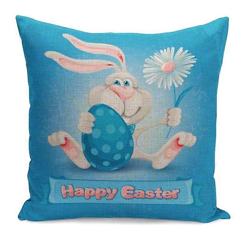 ハッピーイースターバニー枕カバーリネンソファクッションカバー家の装飾枕カバーデザイン1880jpjcjh