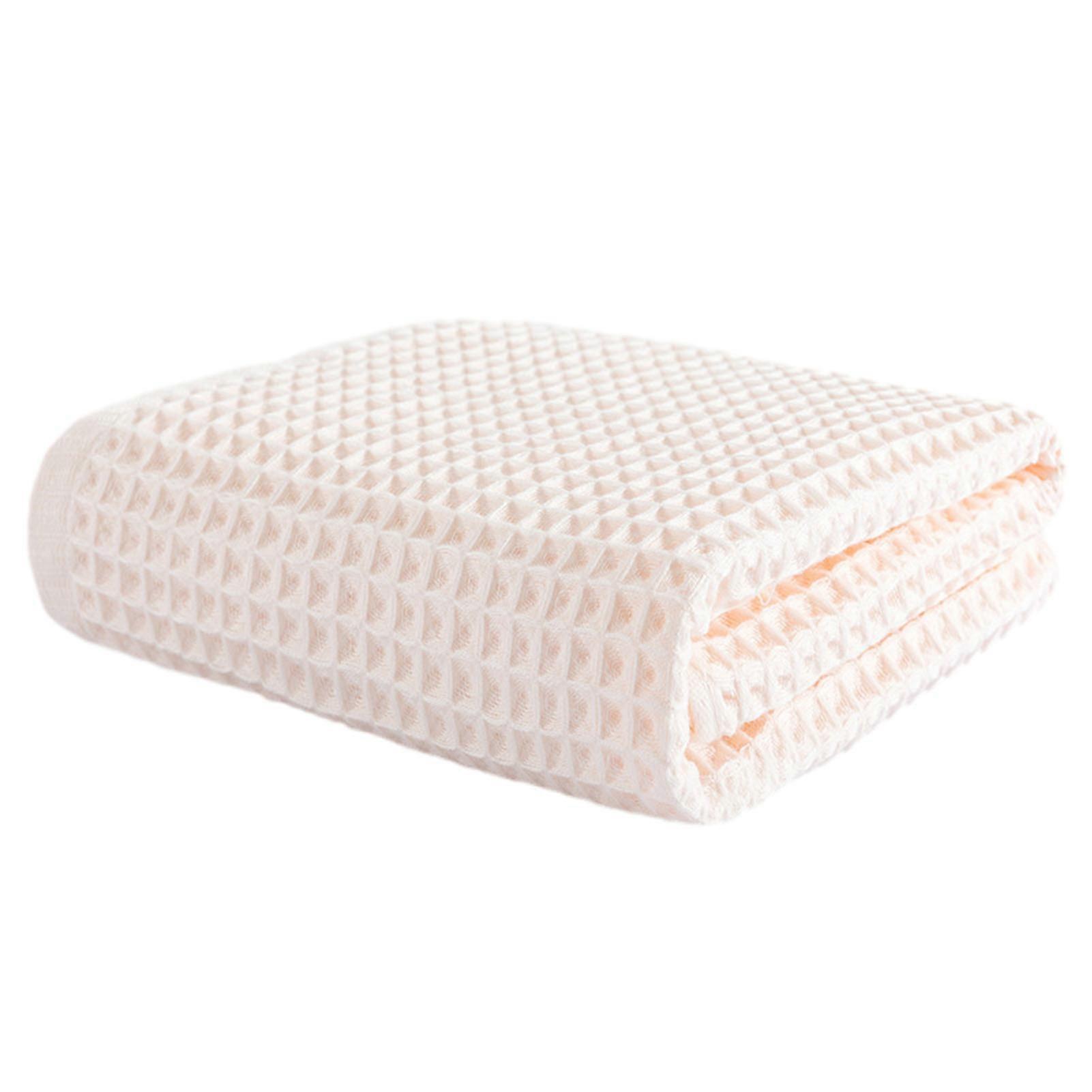 Solid-Color Cotton Waffles Bath Towel Comfortable Fast Absorbing Bath Towel for Shower