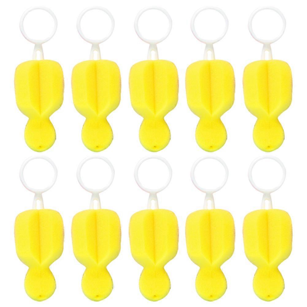 10pcs Bébé Sucette Nettoyage Éponge Soft Yellow 360 degrés Nipple Cleaner pour Bébé
