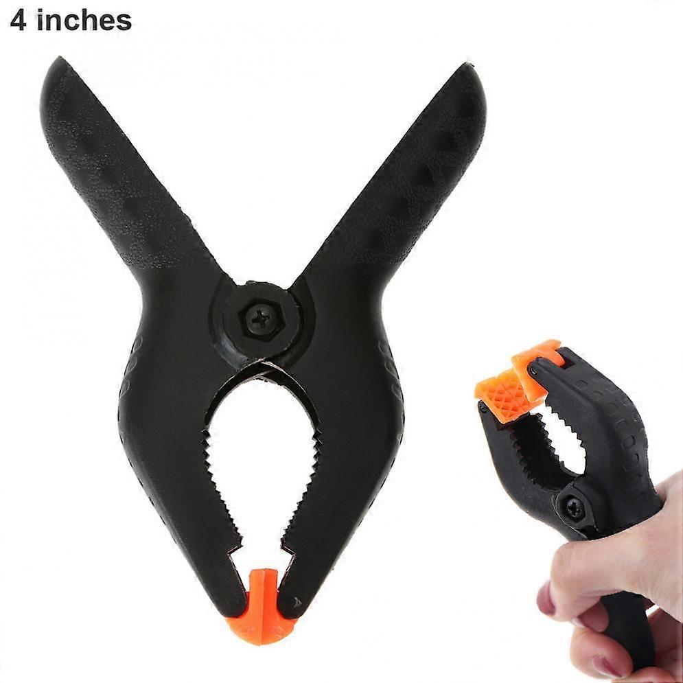 4/6 Inch Clamps Multifunction Black Plastic Nylon Fixed Clip with A-type Spring Clamps for Fixed Photography Background Cloth
