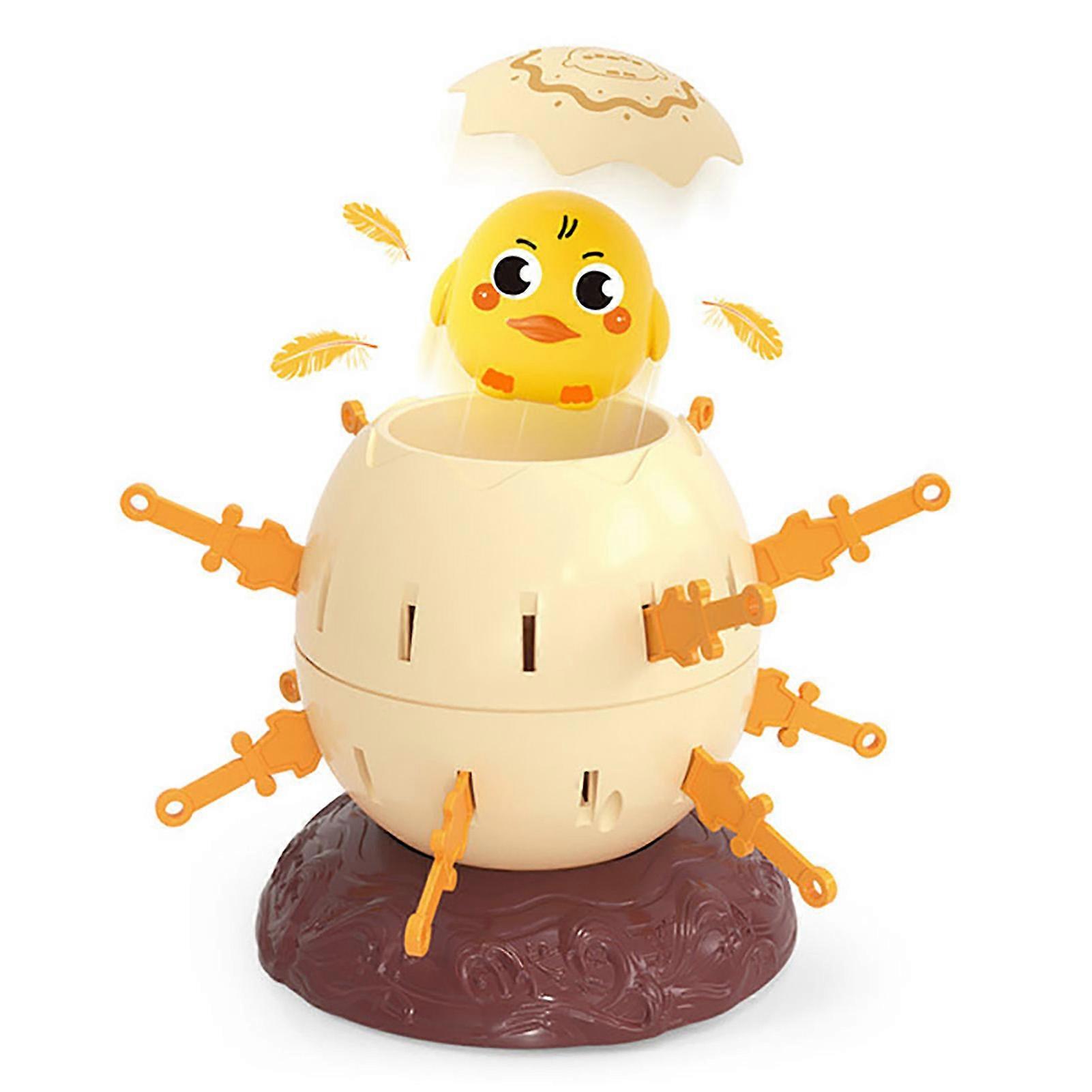 Desktop Animal Bucket Game Stab Ejection Stress Relief Interaction Funny Barrel Game Toy for Kids Yellow