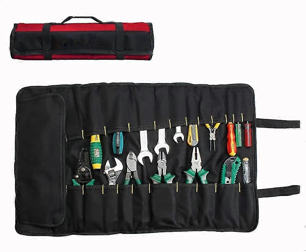 Roll-up Tool Bag 37 Multi-purpose Pockets To Store Your Tools - Red