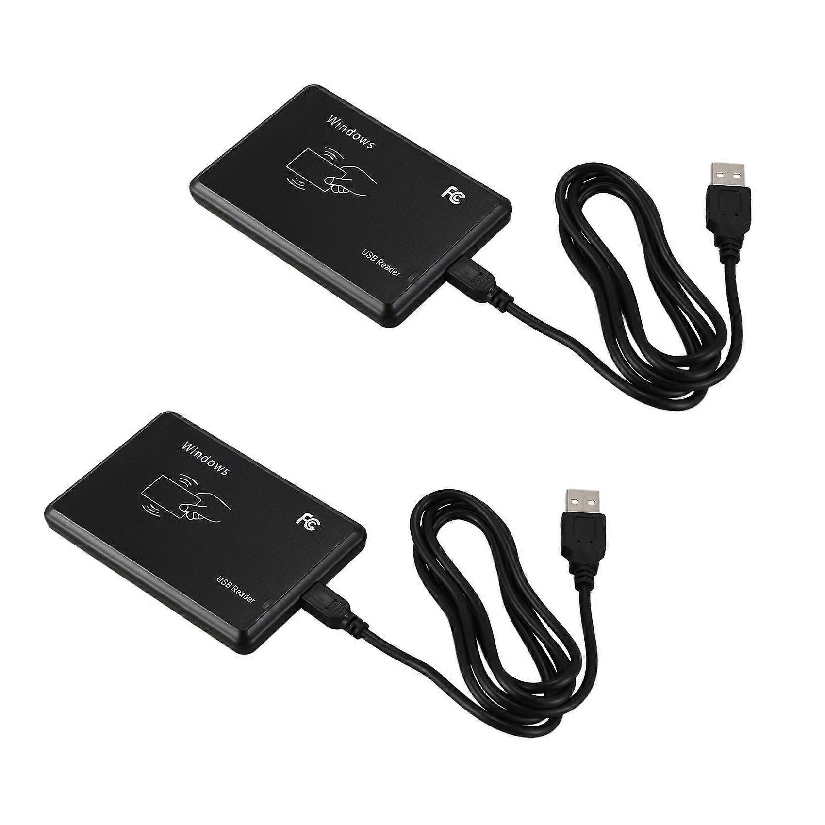 2x Usb Rfid Desktop Id Card Reader Contactless Card Reader