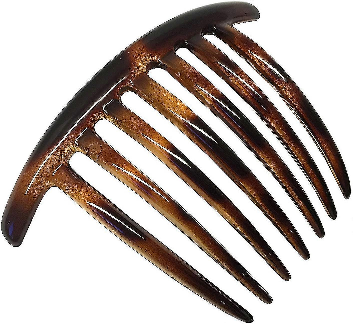 Large Shell Brown 7 Teeth Large Celluloid Acetate Set Of 3 Hair Side Combs
