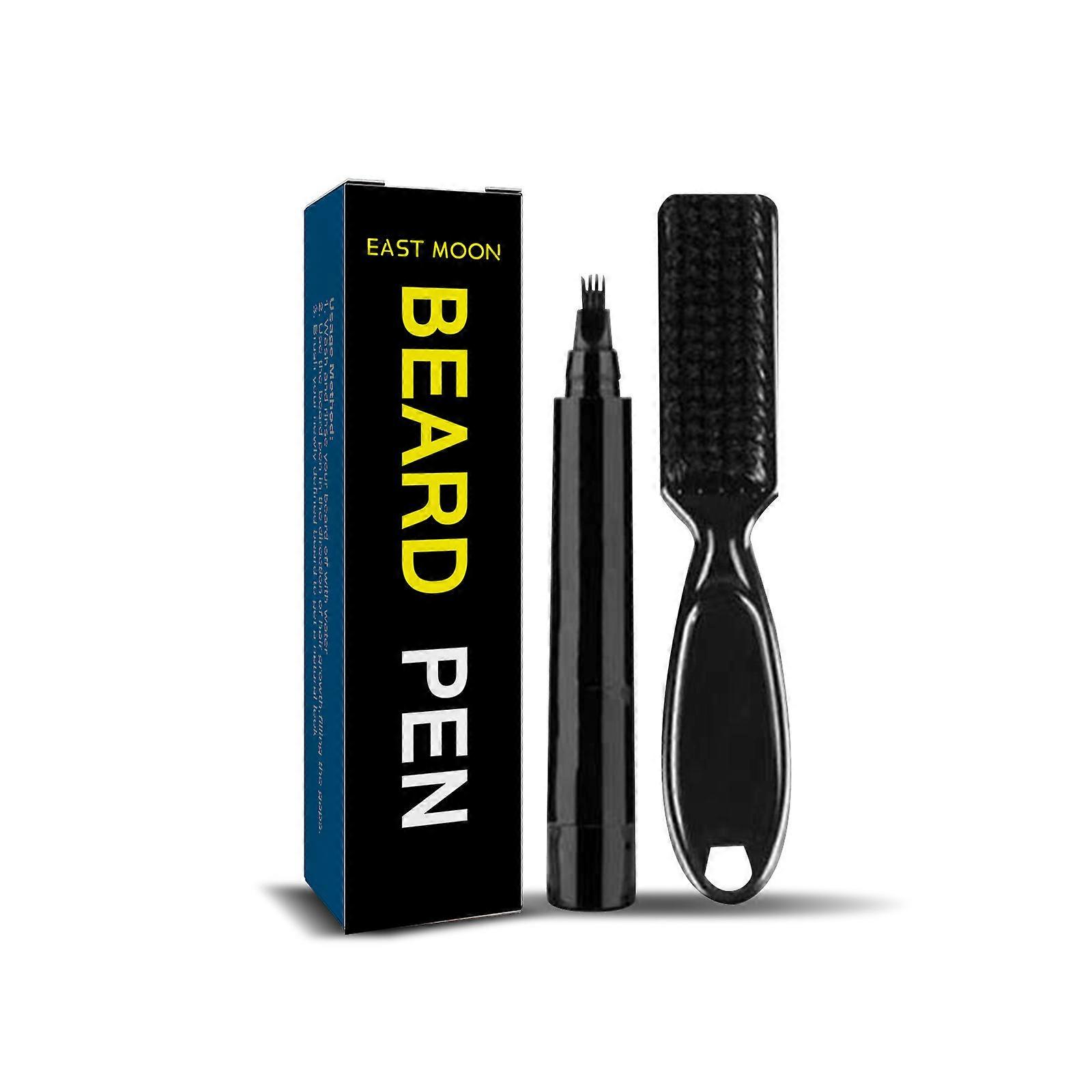 Bartfüllstift wasserdichte Bartbürste Herren Bartstift Bartstyling Füllstift, schwarz