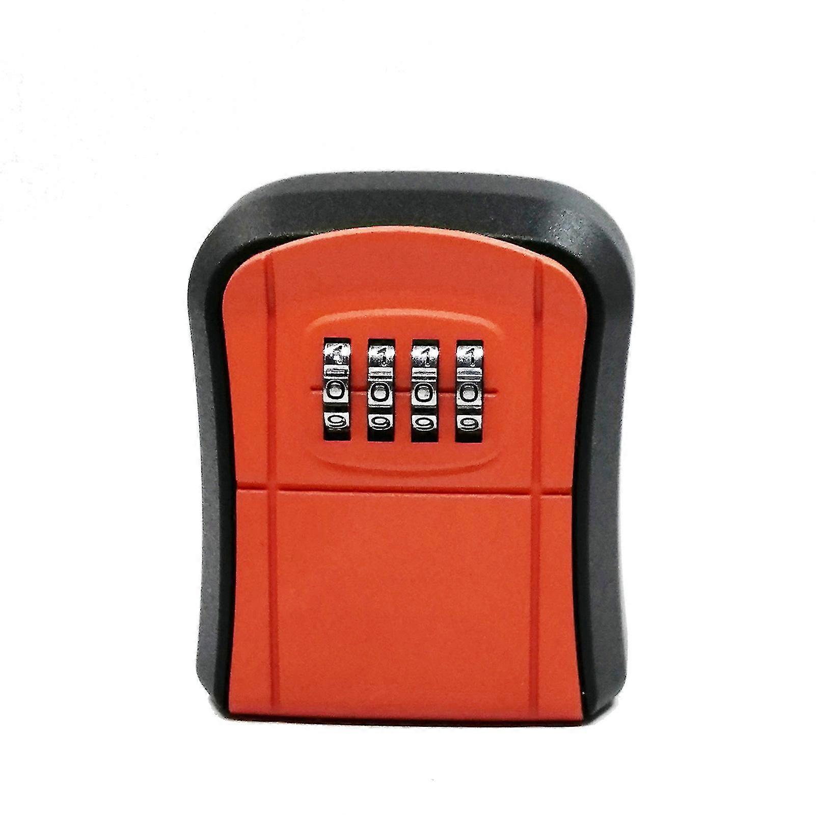 Key Safe Wall Mounted Mini Key Safe Outdoor With 4-digit Numeric Code Key Box Waterproof Indoor Outdoor(orange)