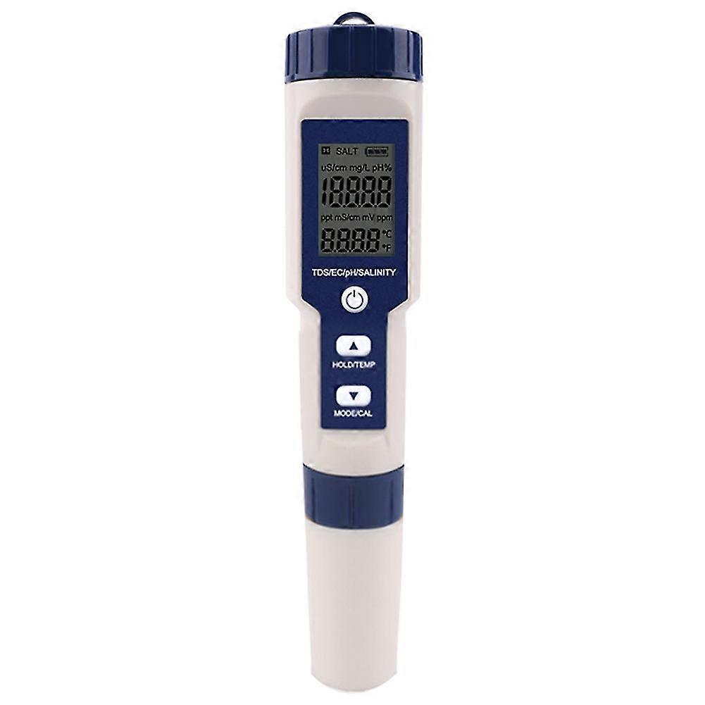 Digital Water Tester 5 In 1 Ph/tds//salinity/temperature Tester Pen Waterproof Multi-function Meter