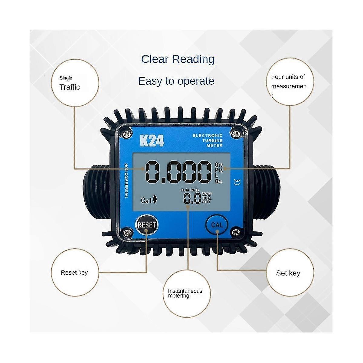 Minor Flow Digital Display Meter Zahnrad-Durchflussmesser Benzinöl Hydrauliköl Sojaöl Wasser 0,2-10l/m