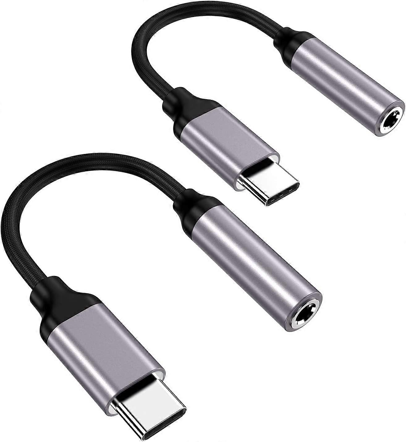 USB Type C to 3.5mm Female Headphone Jack Adapter-2 pack