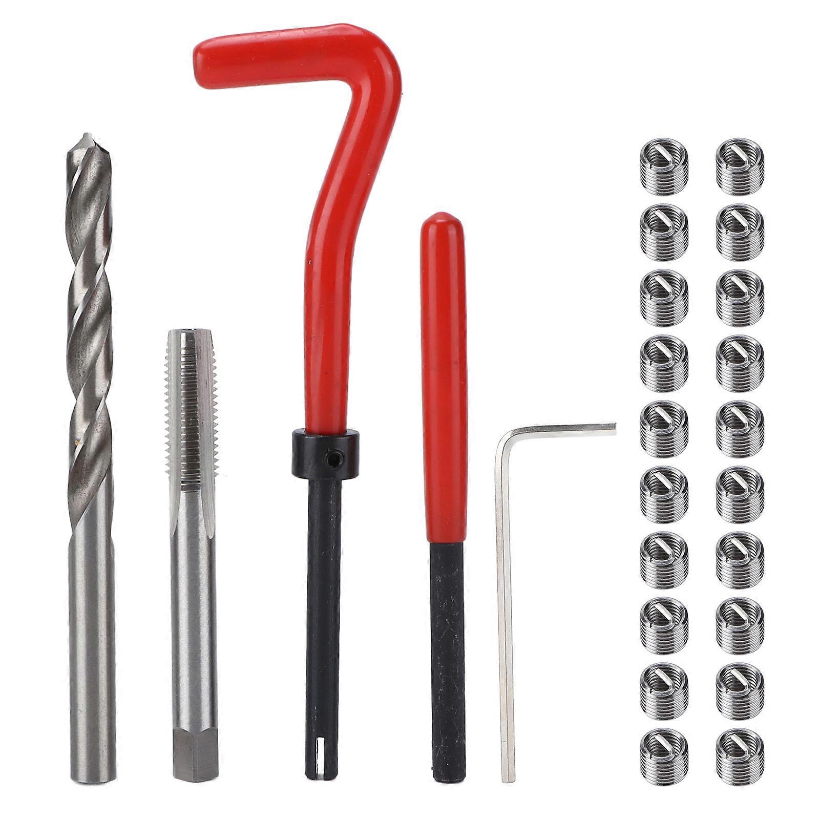 Thread Repair Kit M8x1.25mm Screw Coil Inserts Twist Bit Hex Wrench Tapping Drilling Tool Set