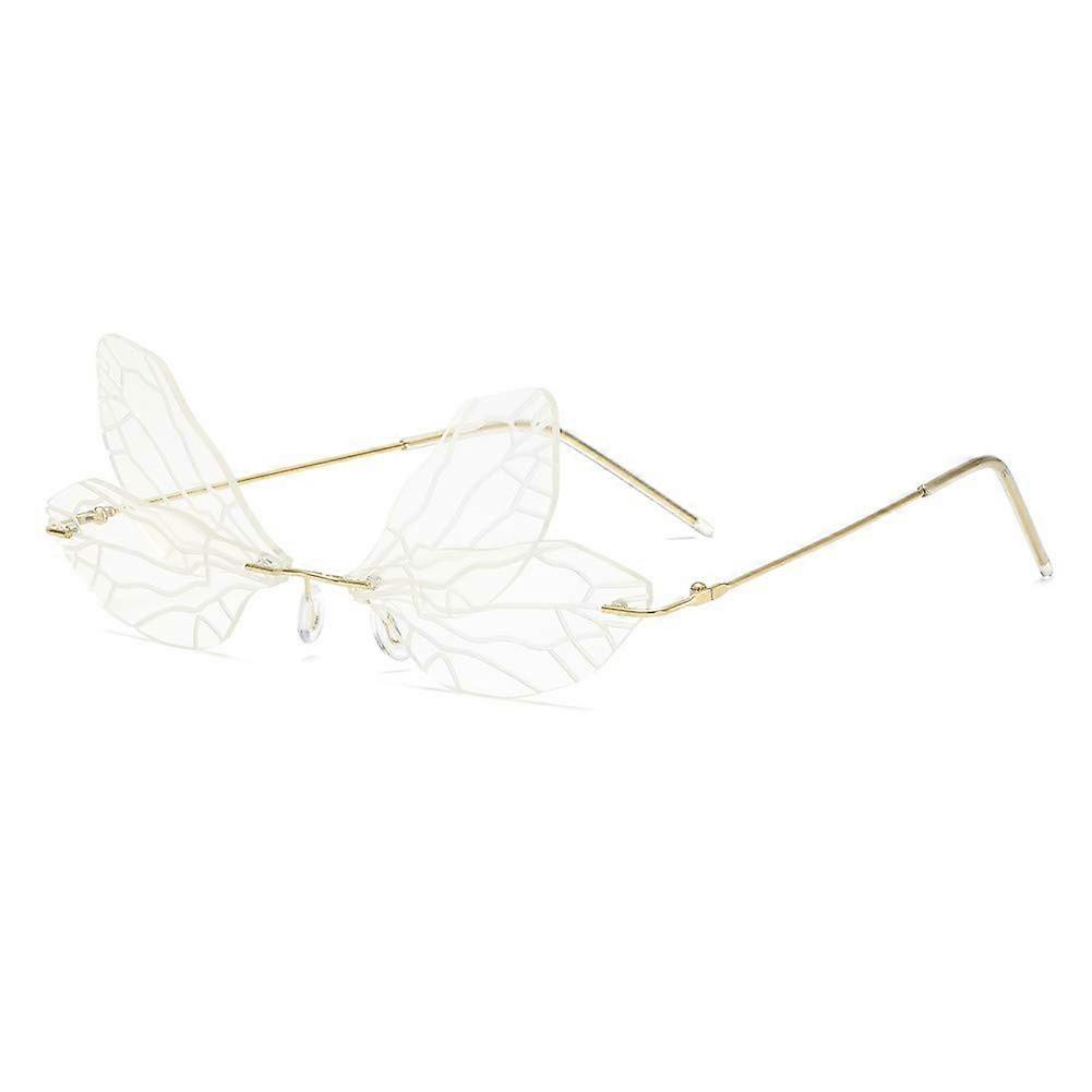 Sunglasses Butterfly Rimless Sunglasses Eye Eyewear Metal Frame Sunglasses UV400
