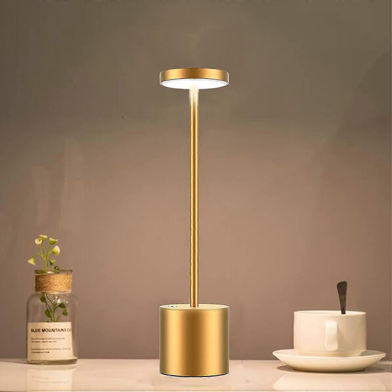 Table Lamp Cordless,built-in 6000mahbattery With 2 Lighting Modes,gold