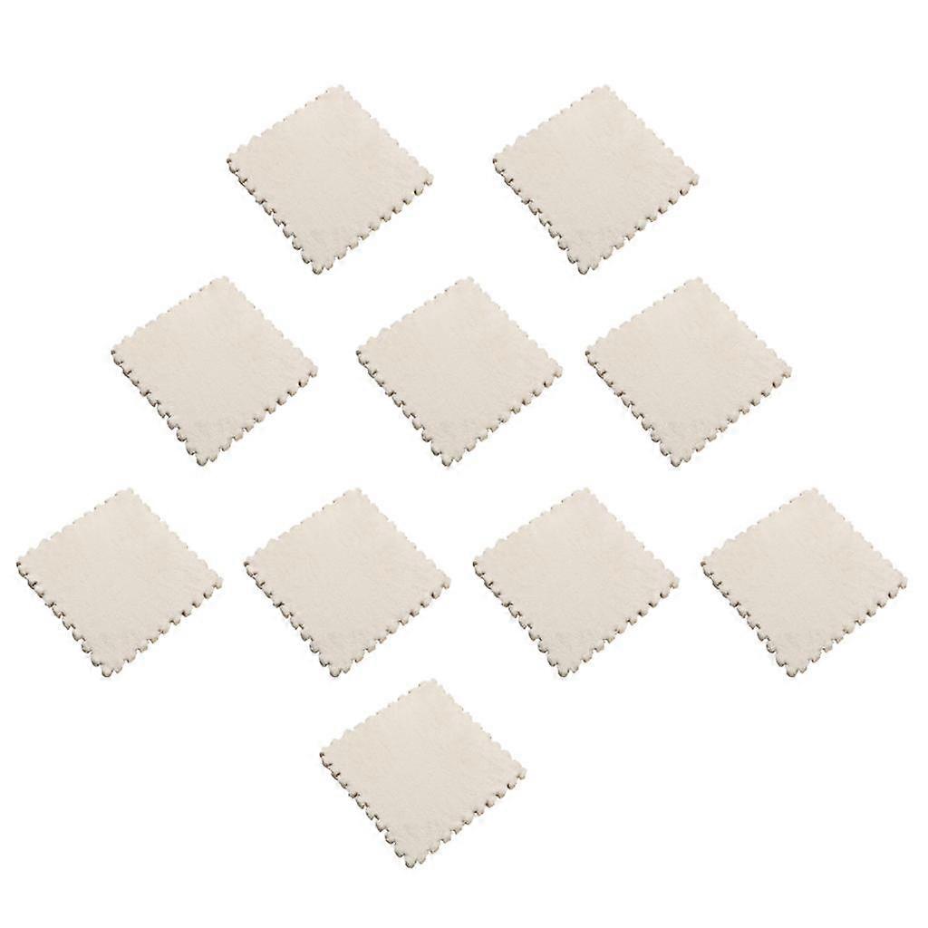 10Pc EVA Foam Puzzle Exercice Tapis Interlocking Tuiles Bébé Crawl Mat Blanc