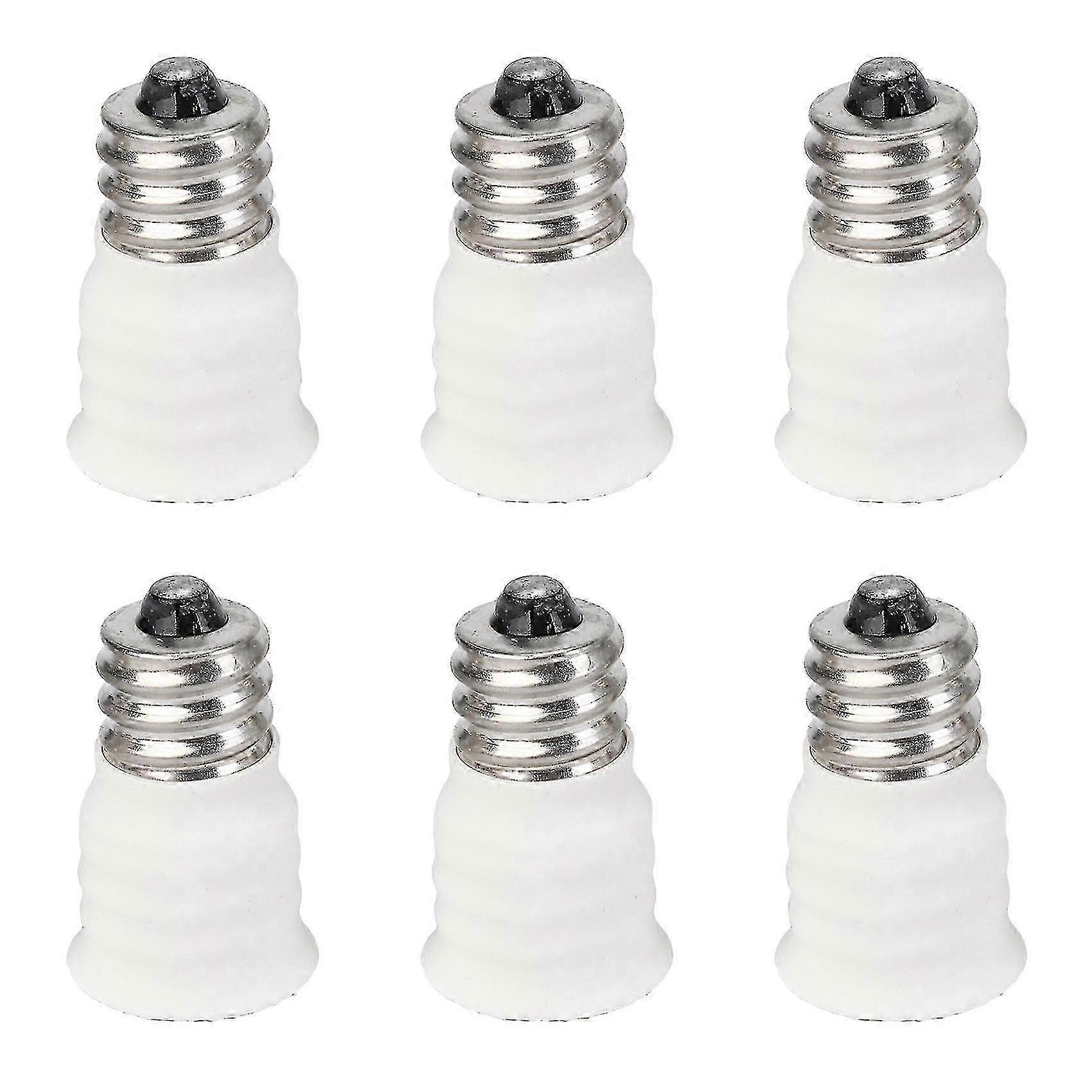 6-pack E12 Naar E14 Witte Gloeilamp Converter Led Lichthouder Lamp Adapter Socket Changer Boris