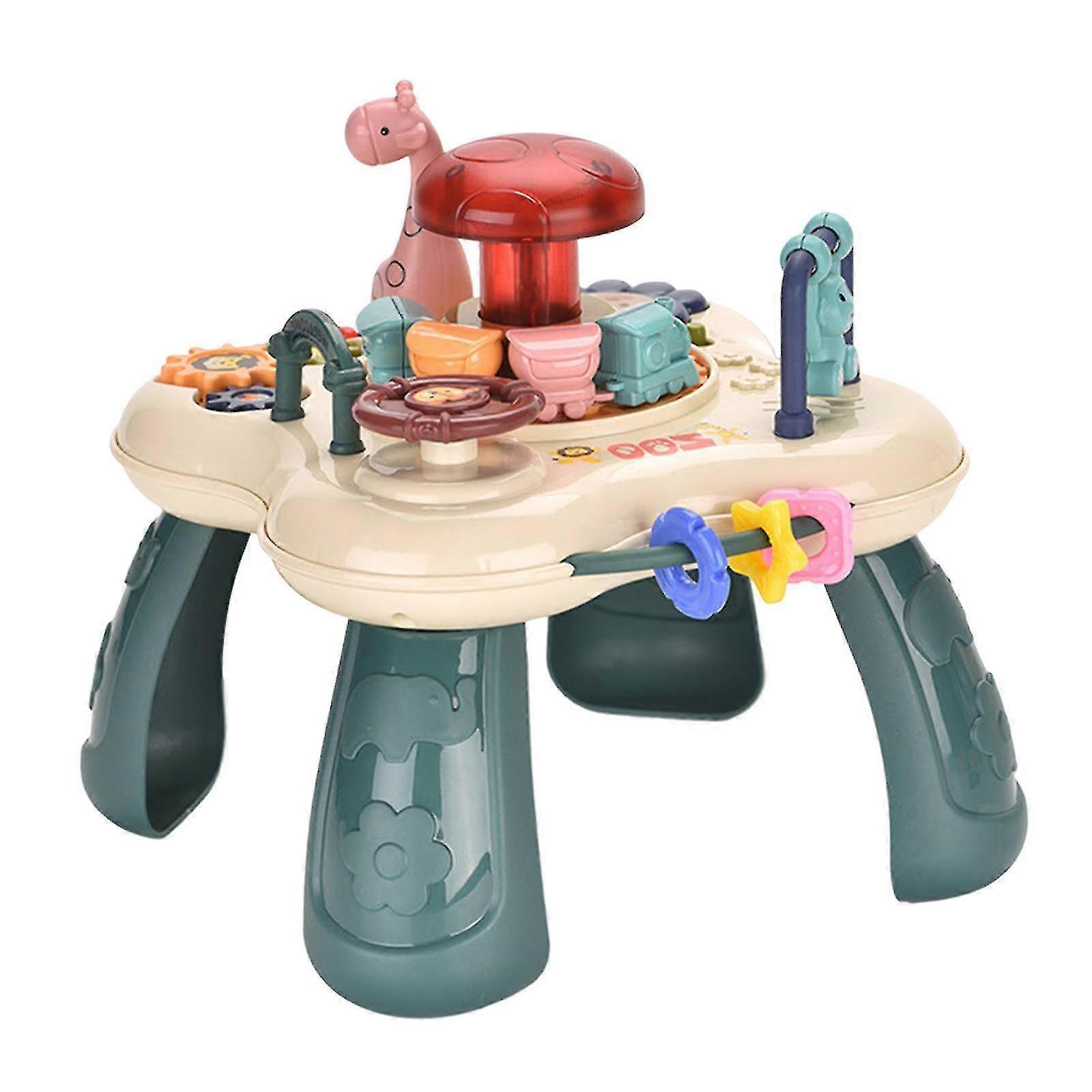 TOYZ Zoo Tavolo Attività Musicale 3 In 1 Per Bambini 18+ Mesi – Con Luci, Melodie, Libri E Tastiera, 30x30x17,7 Cm - 3