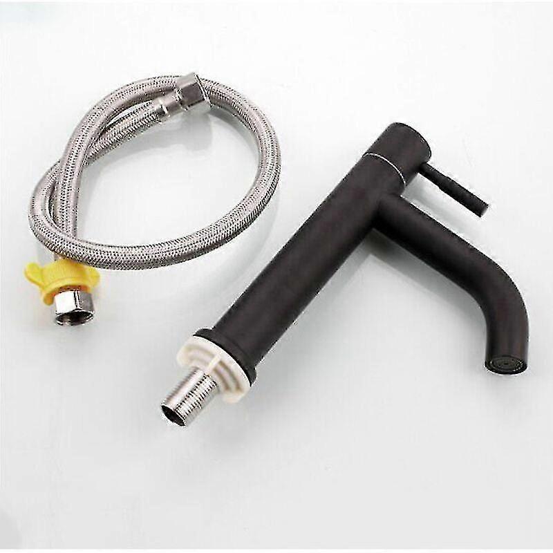 svart kaldt vann tappekran bad benkeplate rustfritt stål enkelt kaldt vann kran (lav albue pluss rør)