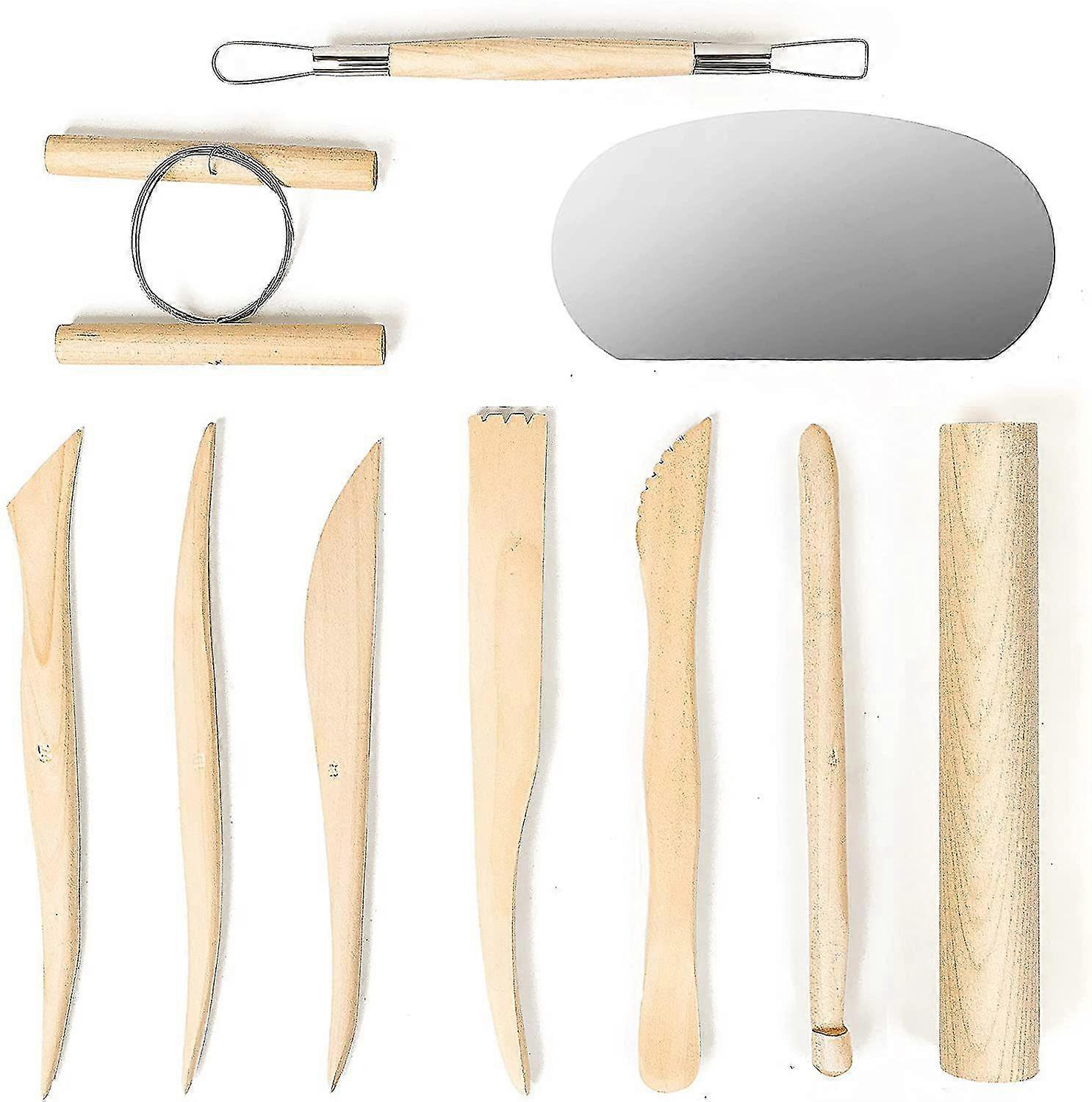 10pcs Outils en argile polymère Modélisation Argile Sculpting Tools Kits pour poterie Sculpture Outils de parsèmement en bois