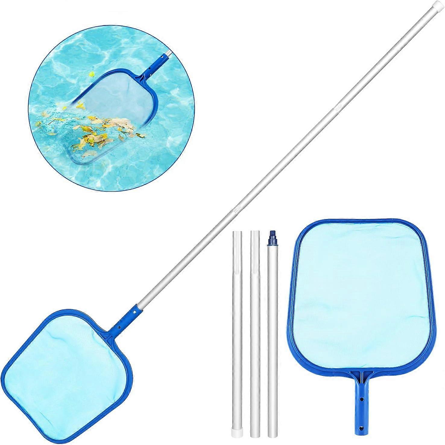 Swimming Pool Net, Aluminum Surface Landing Net Landing Nets with 1.26m Aluminum Pole and Fine Mesh Net for Swimming Pool, Ponds, Fountain, Pond, Fish