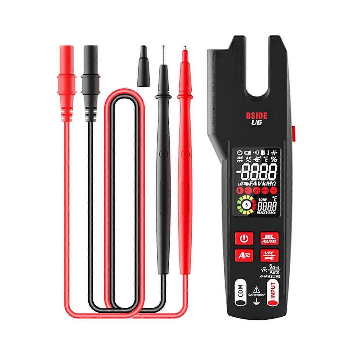 Wiederaufladbare Zangenamperemeter Gabel 600A Amperemeter Zange True RMS DC AC Strom Offene Backe Elektrischer Tester Auto
