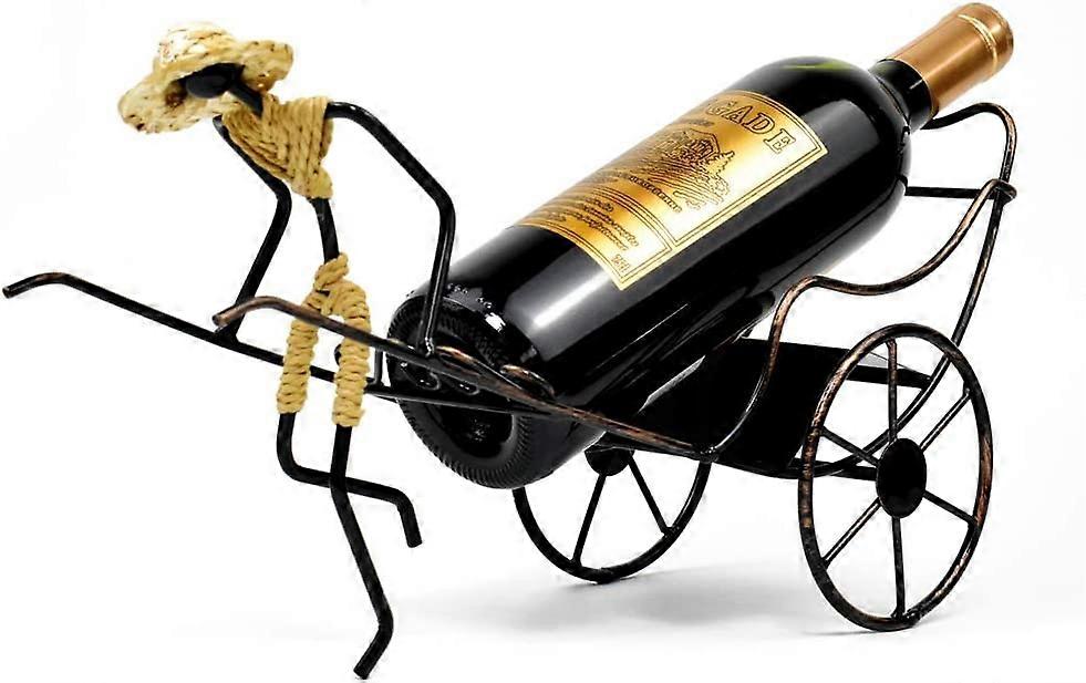 Wine Bottle Holder Stand Rickshaw Decor Display countertop Tabletop Wine Rack Single Bottle Home Gift Kitchen Gift Wine Shelf, Vintage wine rack handi