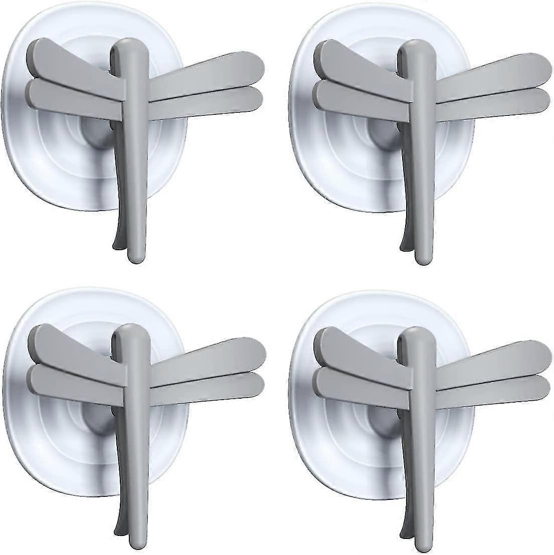 4pcs Adhesive Wall Hooks 15kg(max), Removable Multifunction Dragonfly Hooks, Plastic Wall Hooks