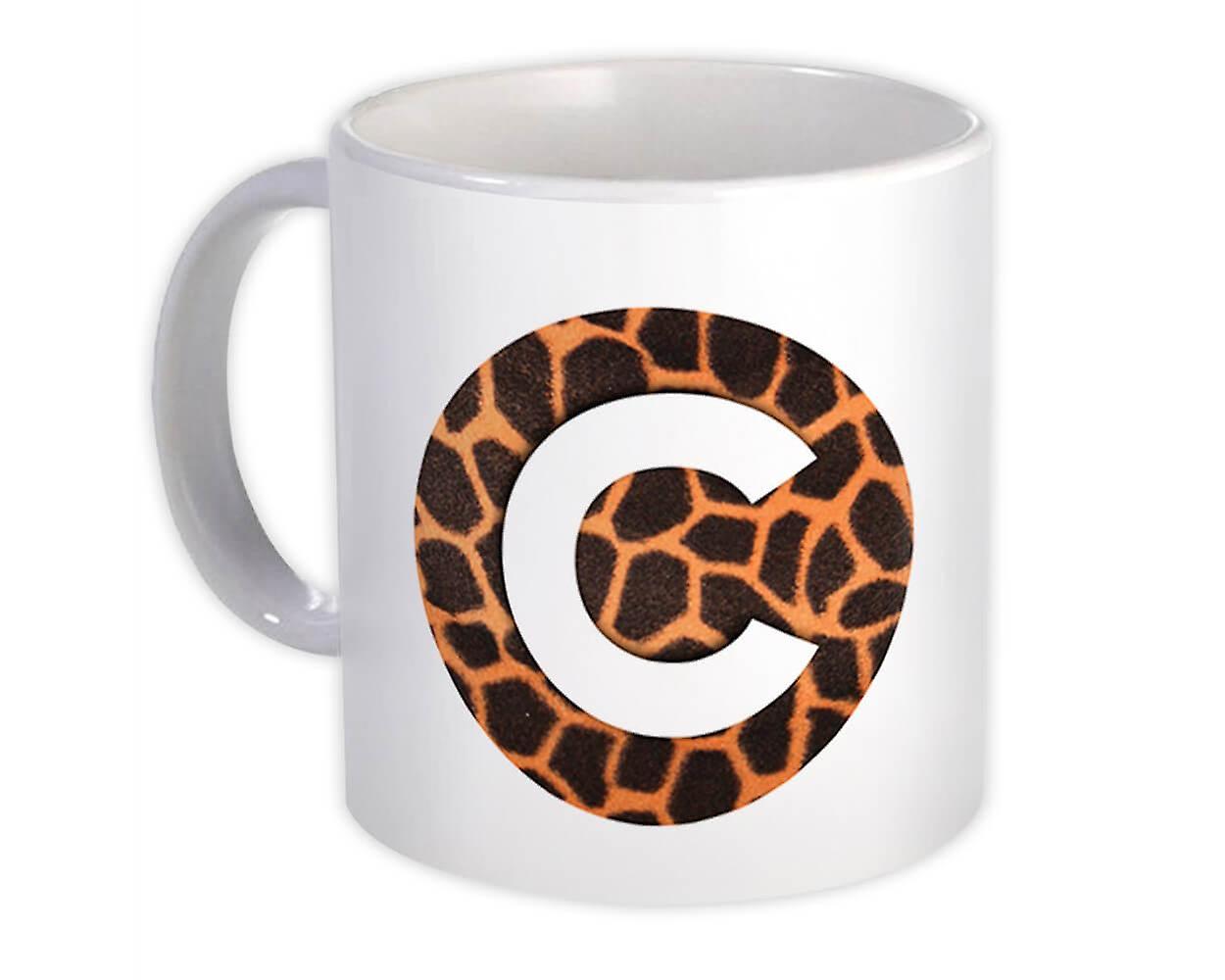 Geschenkbecher: Monogramm Buchstabe C Giraffe