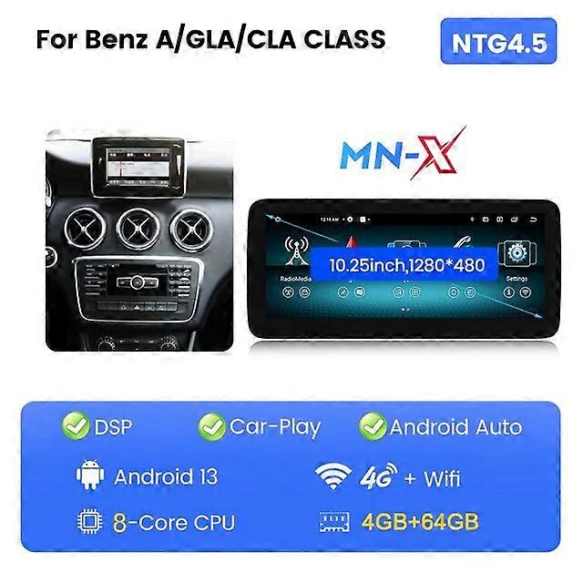 Android 13 Wireless CarPlay Android Auto Multimedia für Mercedes Benz A Class-W176 CLA-C117 GLA-X156 Car Video Player Navigation