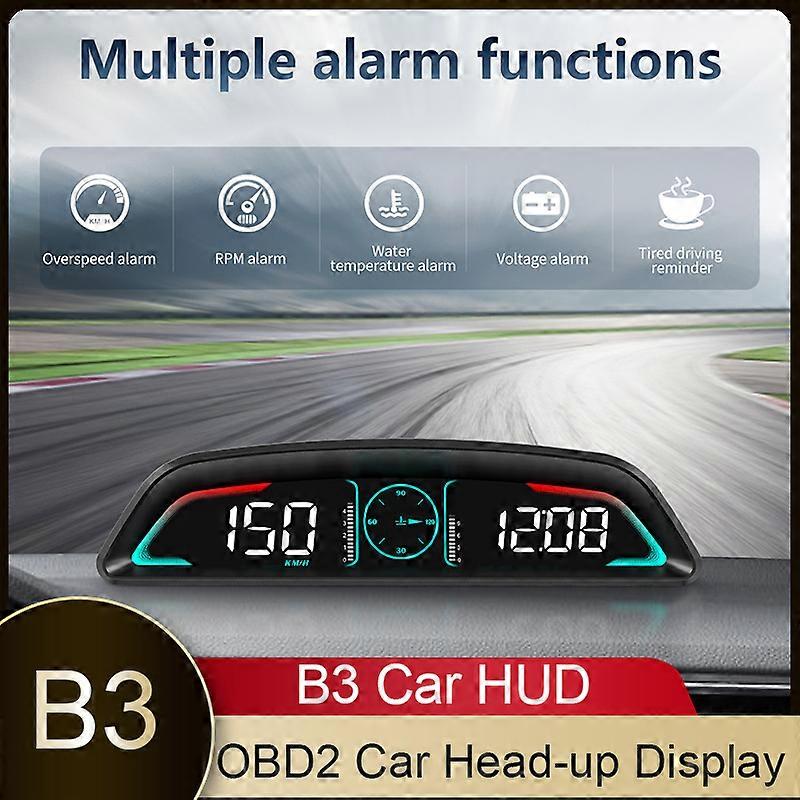 B3 Car Head Up Display OBD Hud Display Accessories For Car Car Auto Electronics Universal Digital Driving Alert Overspeed Alarm