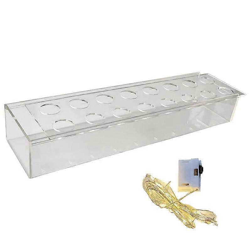 Rectangular Clear Acrylic Flower Vase with Light Decorative Long Rectangle