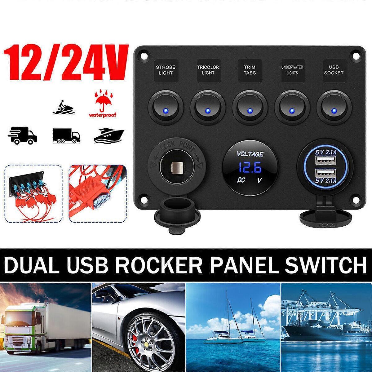 5 Speed Car Boat Rocker Switch Panel, Switch