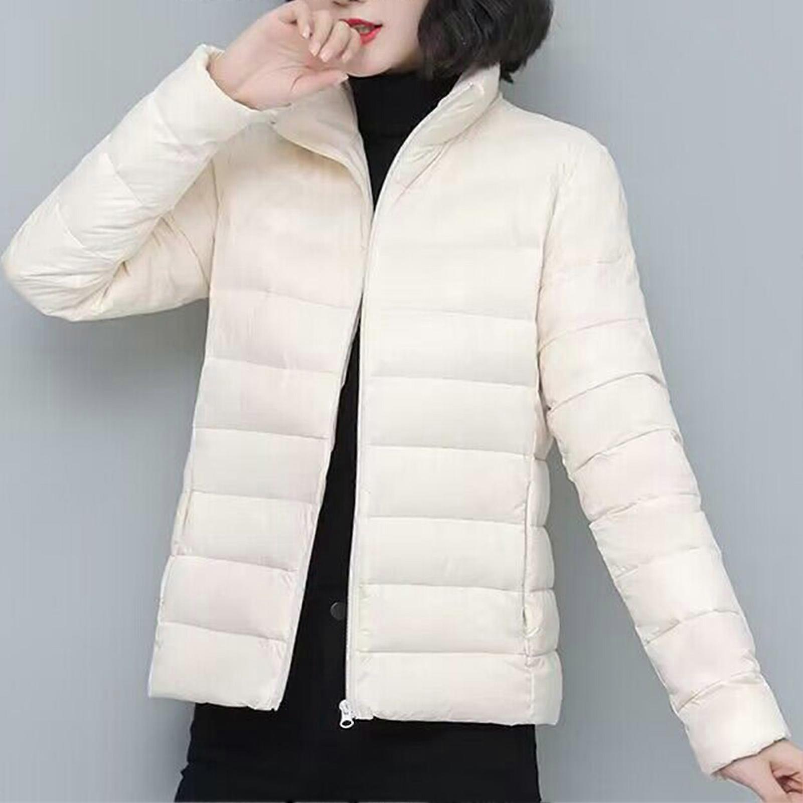 Women\'s Lightweight Down Puffer Jacket Portable Outerwear Cotton-Padded Coat for Home Date Party Shopping