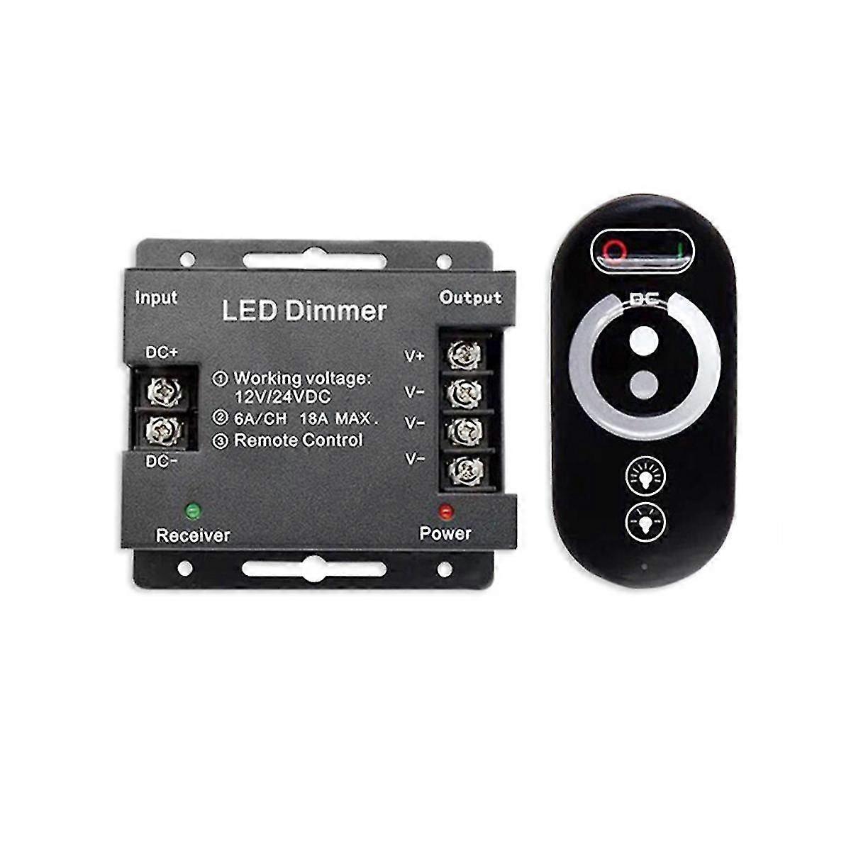 18a Led Monochrome Controller Dimmer 12v 24v With Rf Wireless Touch Remote Control For Single Color