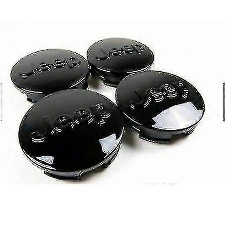 New 2007-2015 Black Jeep 63mm Center Caps Grand Cherokee 20" Wheels 4psc